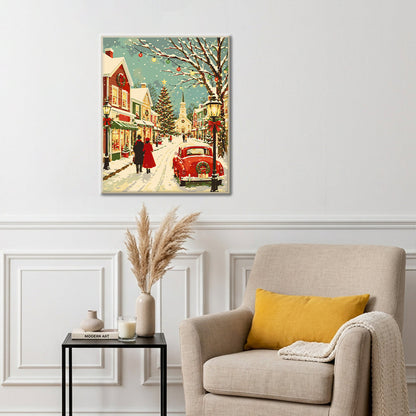 Vintage-Weihnachtsstraße – Malen nach Zahlen