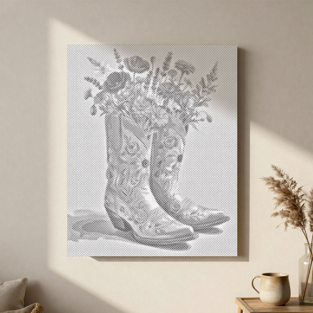 Stiefel und Blüten – Malen mit Punkten