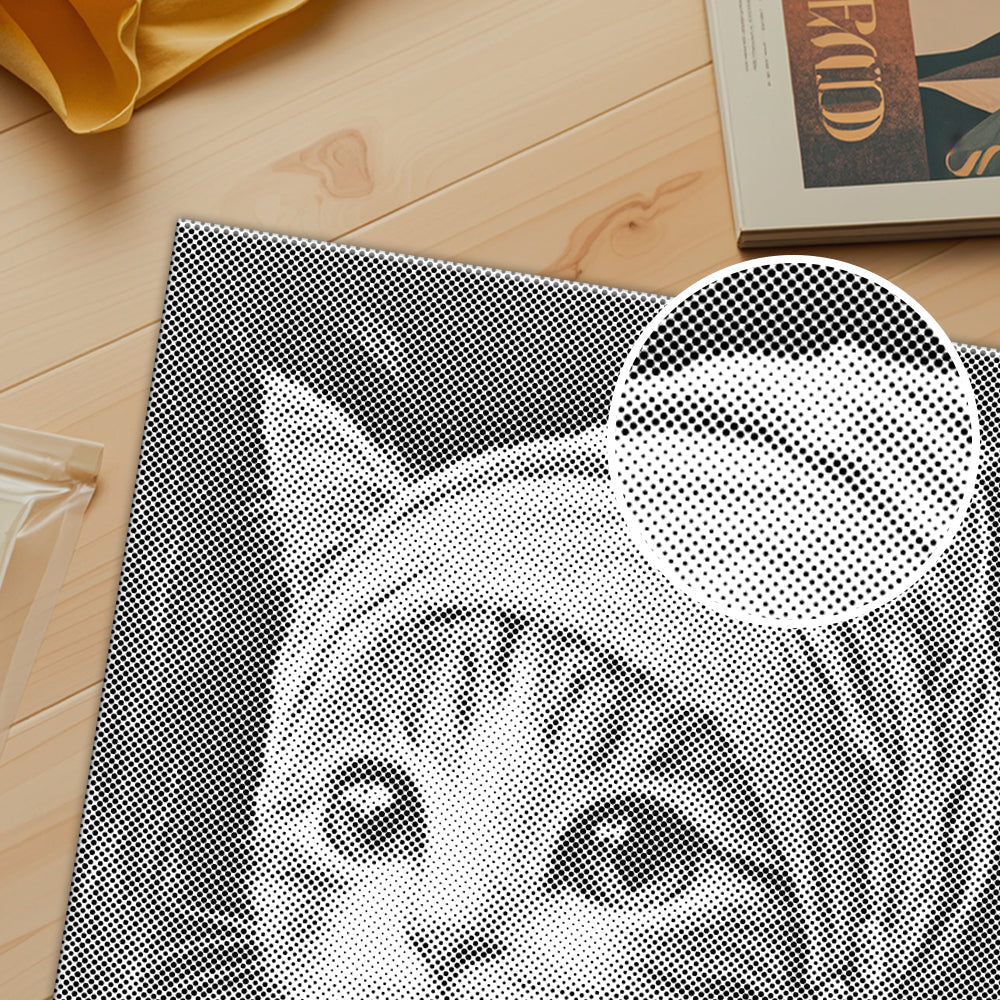Katze mit Perlenohrring – Malen mit Punkten