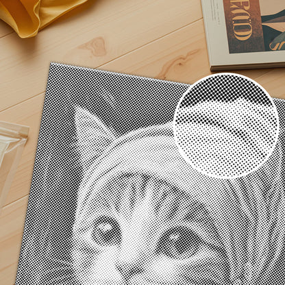 Katze mit Perlenohrring – Malen mit Punkten