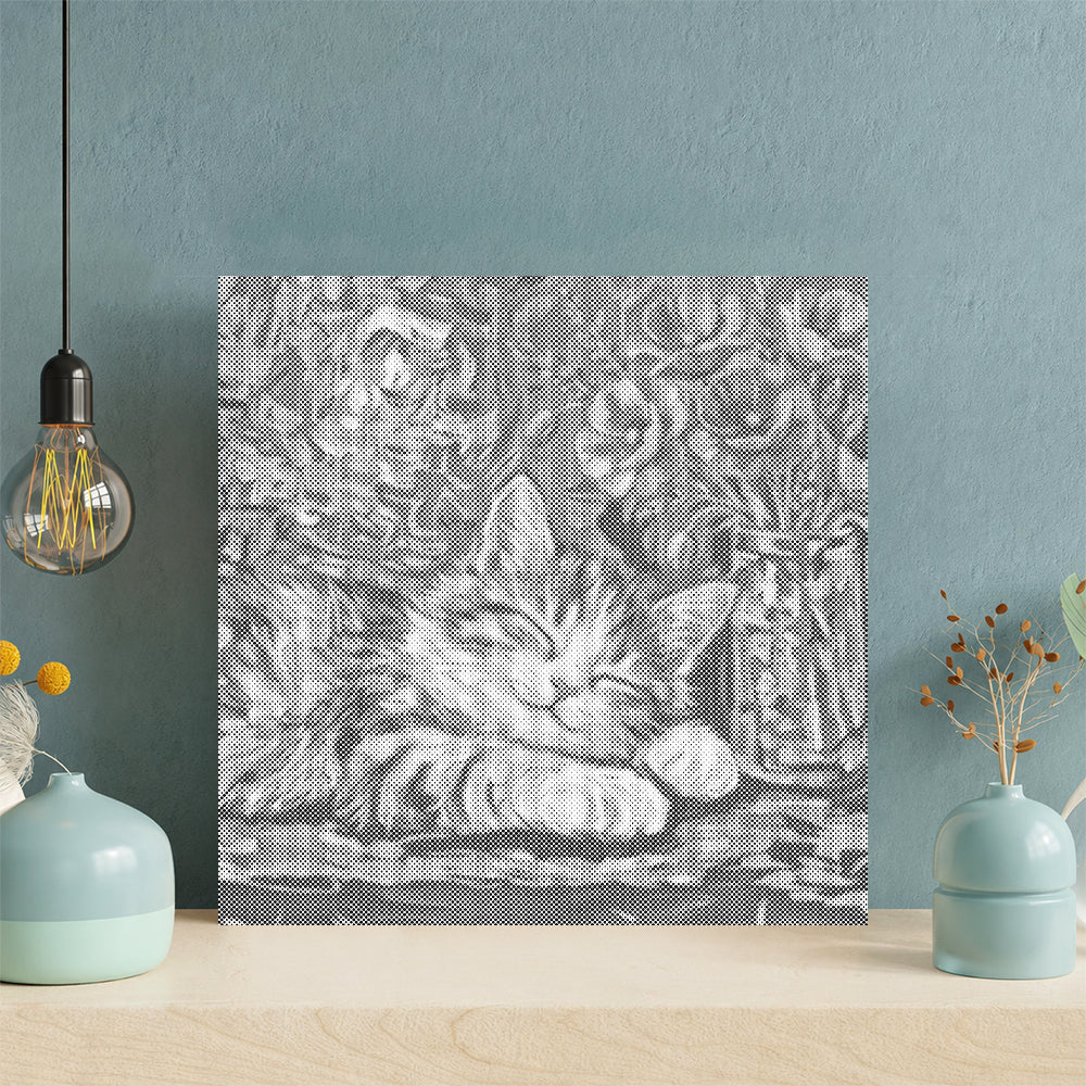 Gemütliche Calico-Katze – Malen mit Punkten
