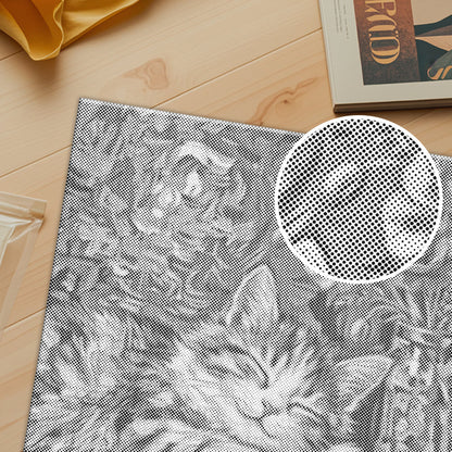 Gemütliche Calico-Katze – Malen mit Punkten