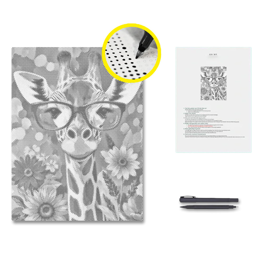 Hipster-Giraffe – Malen mit Punkten
