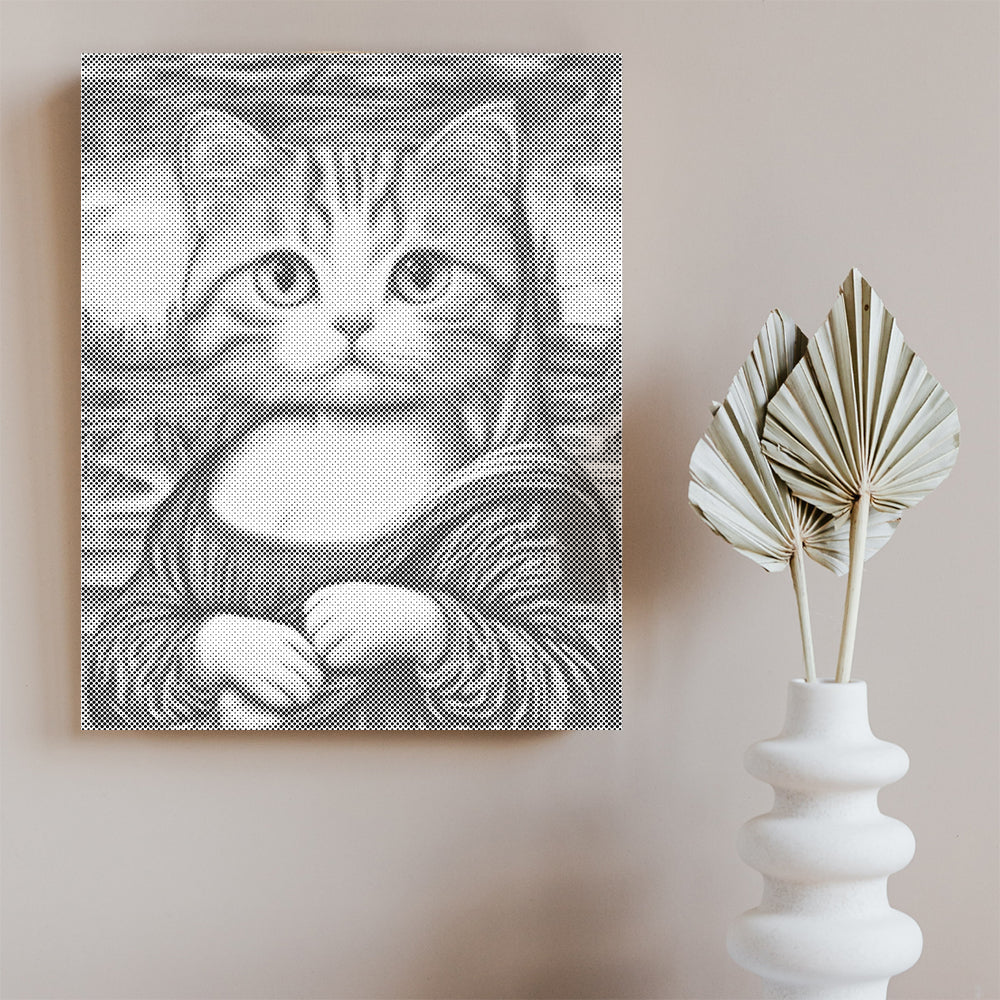 Mona-Lisa-Katze – Malen mit Punkten