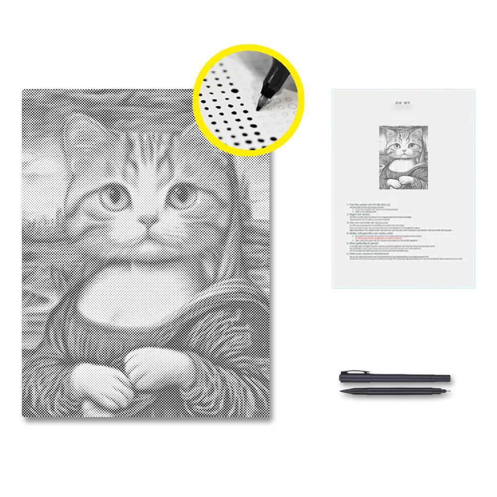 Mona-Lisa-Katze – Malen mit Punkten