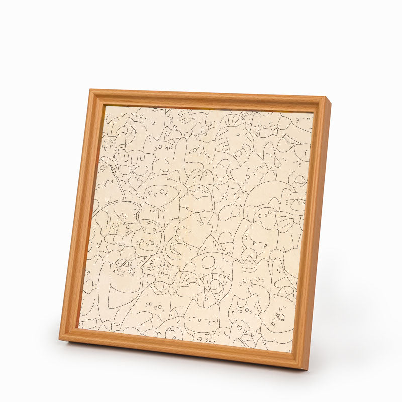 Faule Katzen – Ausmalpuzzle aus Holz