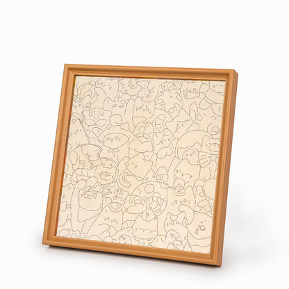 Faule Katzen – Ausmalpuzzle aus Holz