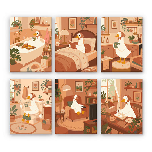 Gemütliche Enten zu Hause