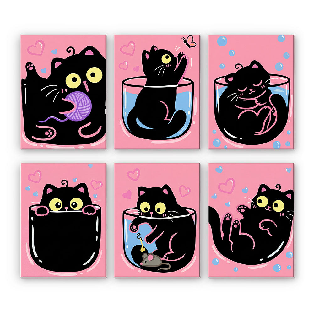 Rosa-schwarze Katzen