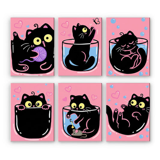Rosa-schwarze Katzen